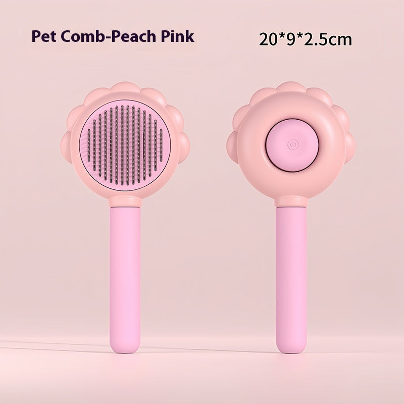 2 In 1 Self Cleaning Dog Brush Comb With Spray Pets Grooming Hair Remover Combs