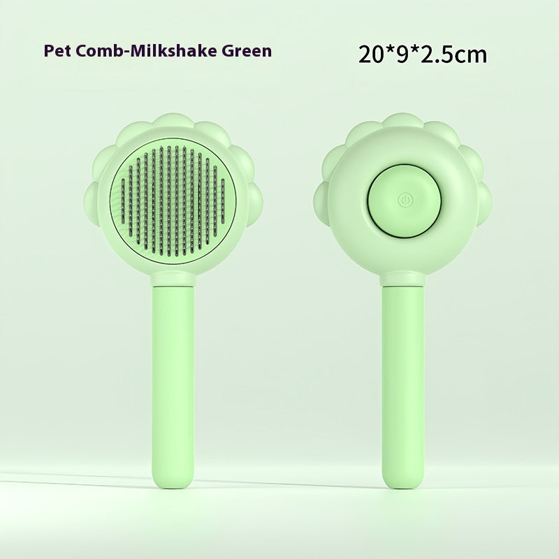 2 In 1 Self Cleaning Dog Brush Comb With Spray Pets Grooming Hair Remover Combs
