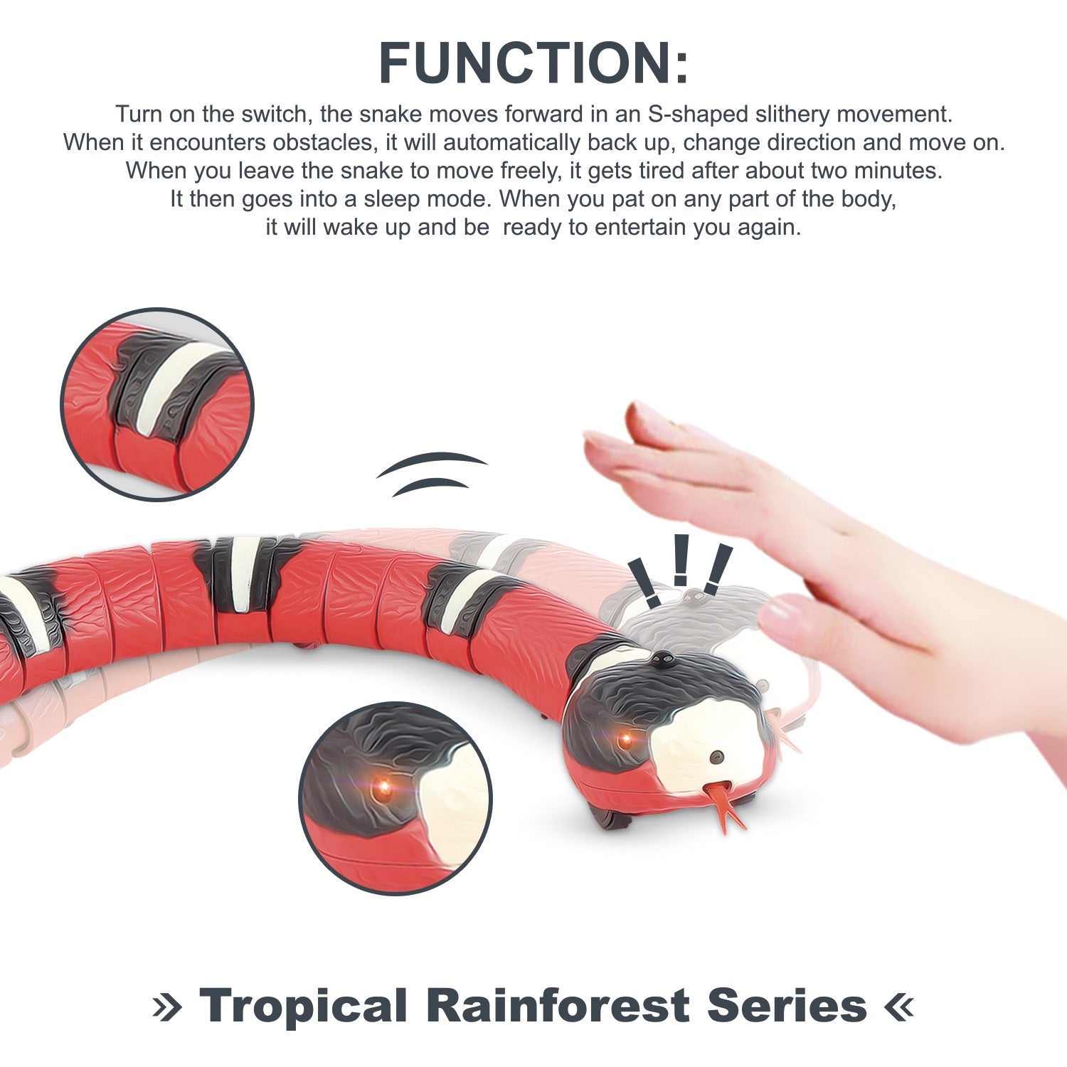Automatic Eletronic Snake Cat Teasering Play USB Rechargeable Kitten Toys For Cats Dogs Pet