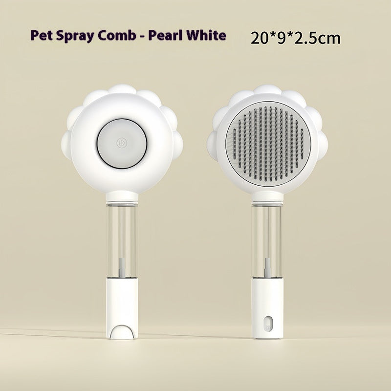 2 In 1 Self Cleaning Dog Brush Comb With Spray Pets Grooming Hair Remover Combs