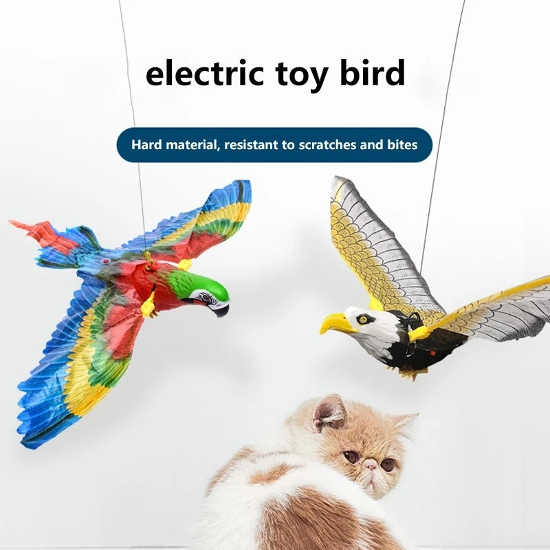 Simulation Bird Cat Interactive Pet Toys Hanging Eagle Flying Teasering Play