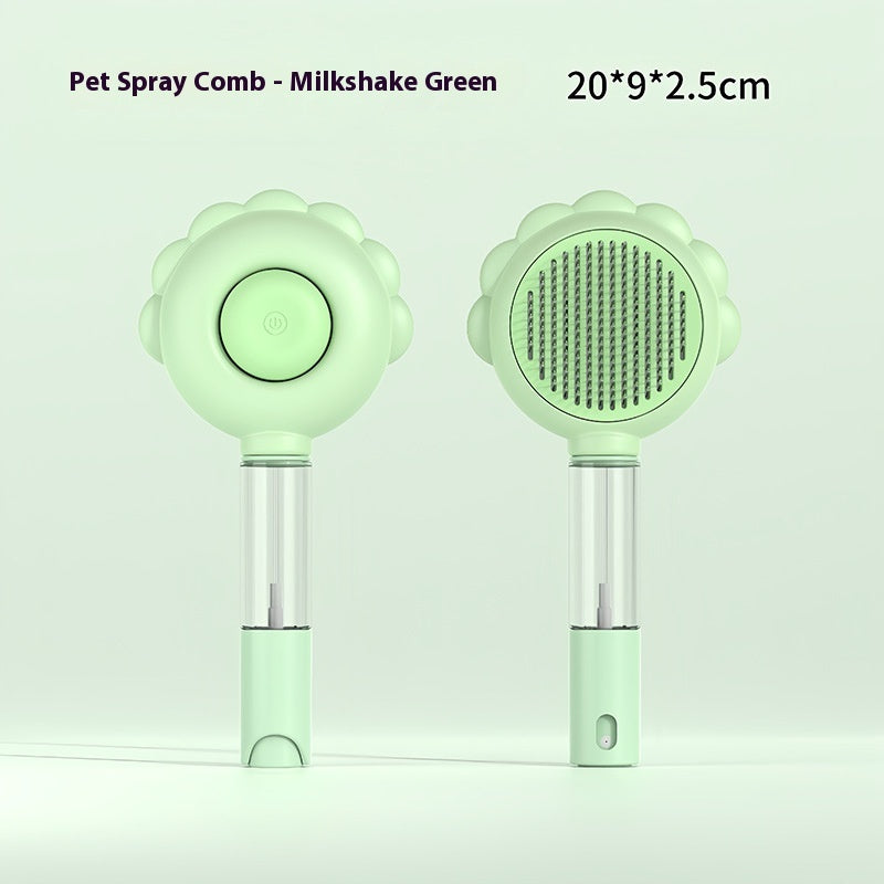 2 In 1 Self Cleaning Dog Brush Comb With Spray Pets Grooming Hair Remover Combs