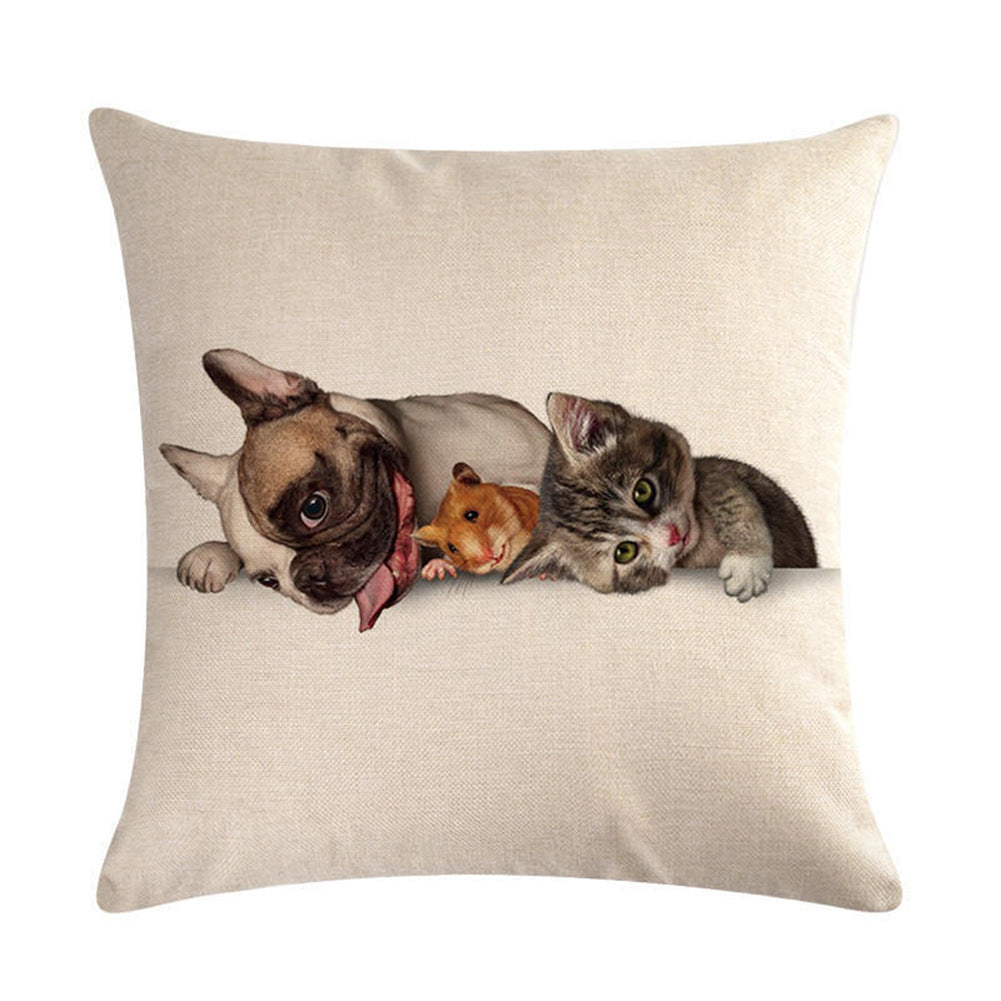Simple Fashion Cute Pet Printing Pillowcase