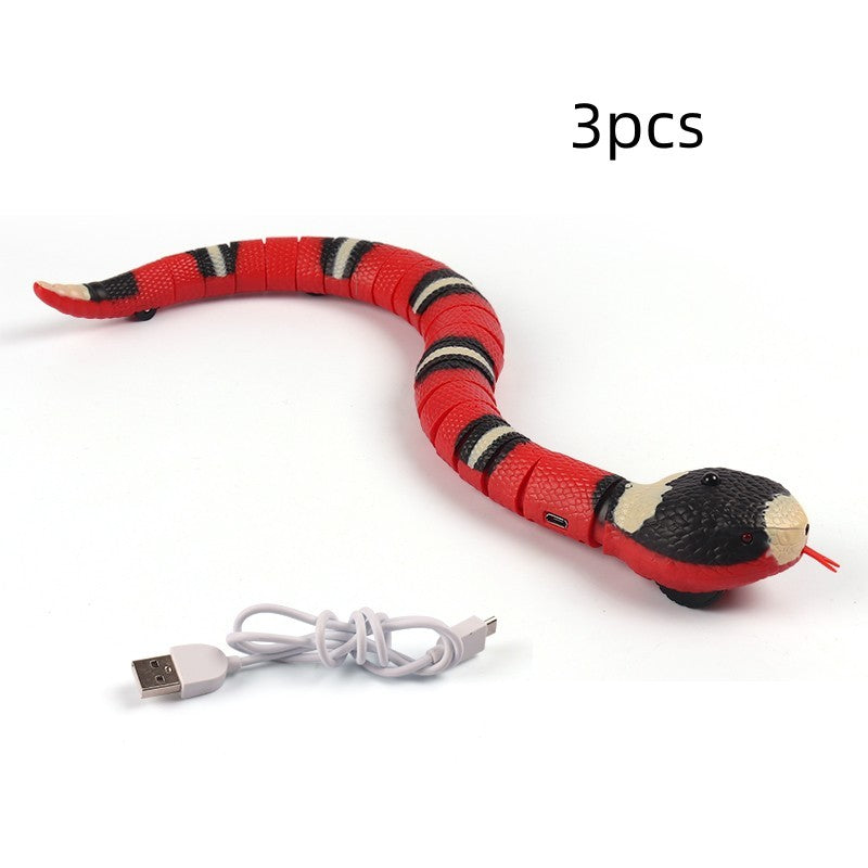 Automatic Eletronic Snake Cat Teasering Play USB Rechargeable Kitten Toys For Cats Dogs Pet
